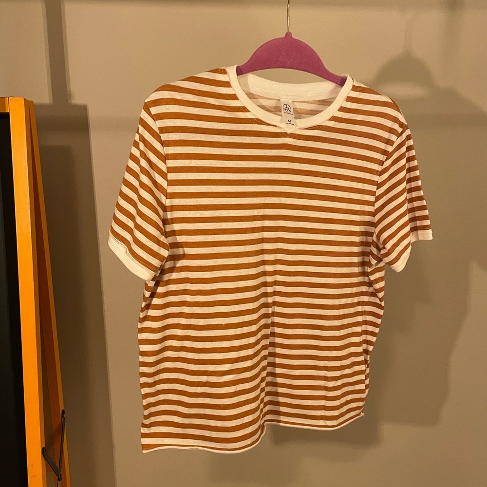 Striped Crew Neck Tee Size M